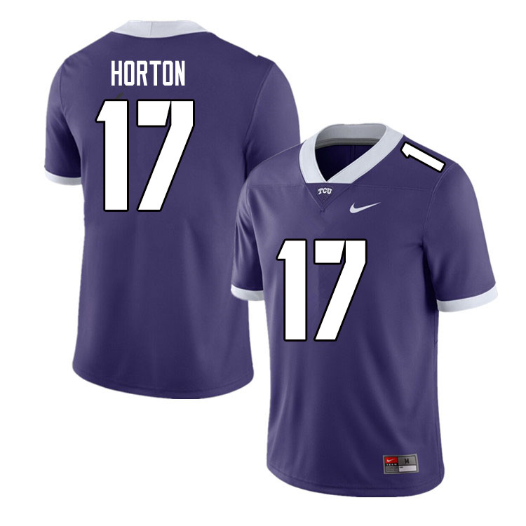Men #17 Dylan Horton TCU Horned Frogs College Football Jerseys Sale-Purple - Click Image to Close